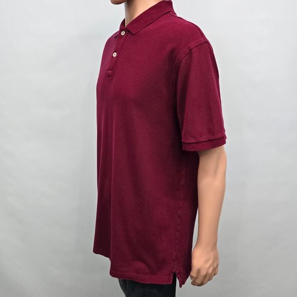 J. Crew Repp Polo Shirt Men XL Burgundy Red Pique Short Sleeve Cotton Mesh - Picture 4 of 11
